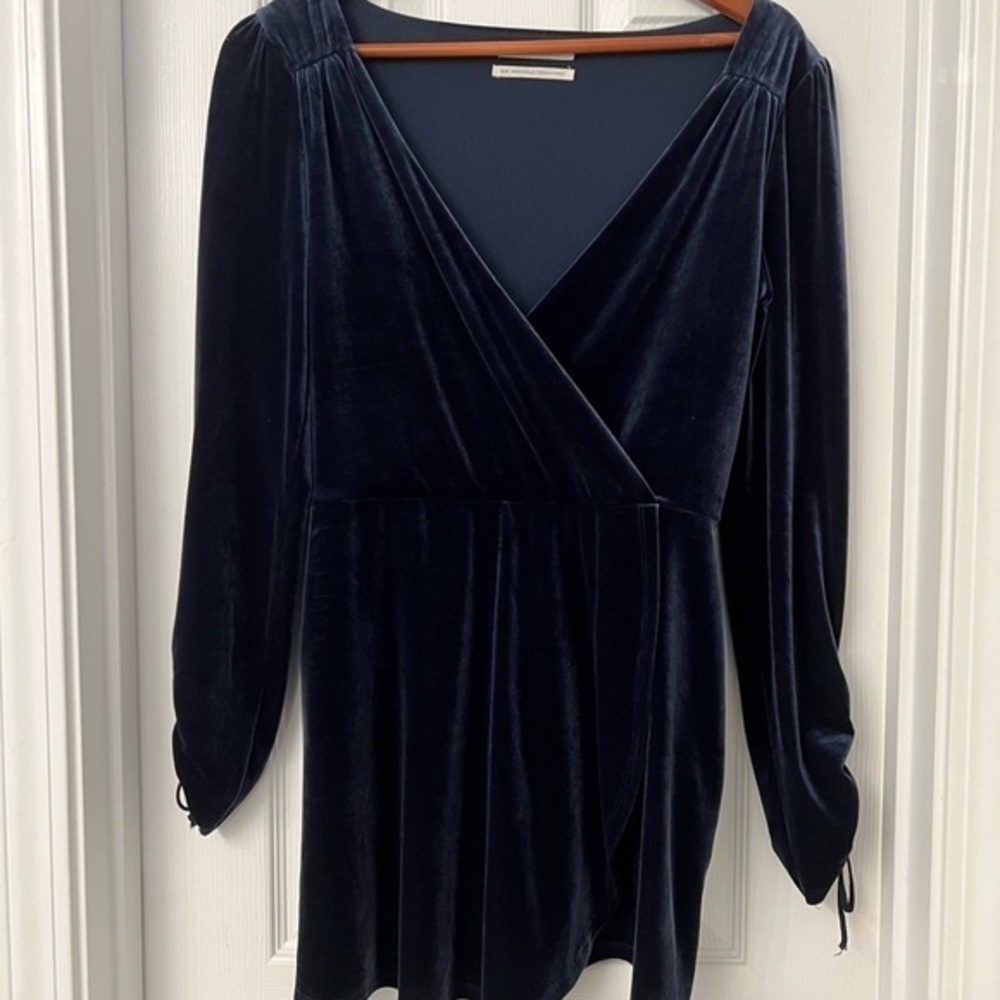 Urban Outfitters Womens Brooklyn Blue Velvet Romper Playsuit